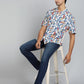 Blue Printed Slim Fit Casual Shirt | JadeBlue