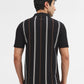 Black & White Striped Slim Fit Polo T-Shirt | Greenfibre