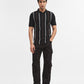 Black & White Striped Slim Fit Polo T-Shirt | Greenfibre