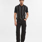 Black & White Striped Slim Fit Polo T-Shirt | Greenfibre