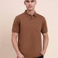 Brown Solid Regular Fit Polo T-Shirt | Greenfibre