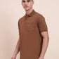 Brown Solid Regular Fit Polo T-Shirt | Greenfibre