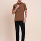 Brown Solid Regular Fit Polo T-Shirt | Greenfibre
