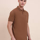 Brown Solid Regular Fit Polo T-Shirt | Greenfibre