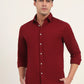 Maroon Solid Slim Fit Casual Shirt | Greenfibre