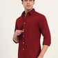 Maroon Solid Slim Fit Casual Shirt | Greenfibre