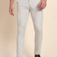 Beige Printed Super Slim Fit Casual Trouser | Greenfibre