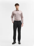 Peach Printed Slim Fit Formal Shirt | Greenfibre