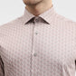 Peach Printed Slim Fit Formal Shirt | Greenfibre