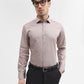 Peach Printed Slim Fit Formal Shirt | Greenfibre