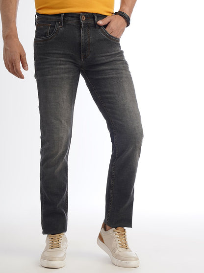 Grey Washed Slim Fit Jeans | Greenfibre