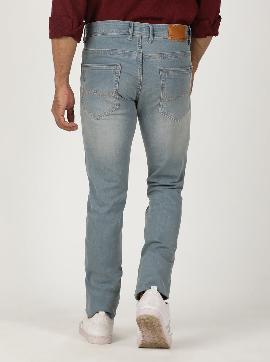 Smoky Blue Washed Slim Fit Jeans | Greenfibre