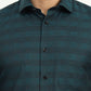 Teal Green & Black Checked Slim Fit Formal Shirt | Greenfire
