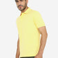 Lemon Yellow Solid Slim Fit Polo T-Shirt | Greenfibre