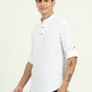 White Solid Slim Fit Semi Casual Shirt | Greenfibre