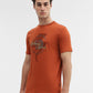 Deep Orange Printed Slim Fit T-Shirt | Greenfibre