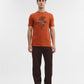 Deep Orange Printed Slim Fit T-Shirt | Greenfibre