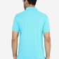 Blue Solid Slim Fit Polo T-Shirt | Greenfibre