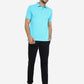 Blue Solid Slim Fit Polo T-Shirt | Greenfibre