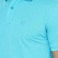 Blue Solid Slim Fit Polo T-Shirt | Greenfibre