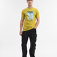 Mustard Printed Slim Fit T-Shirt | Greenfibre