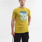 Mustard Printed Slim Fit T-Shirt | Greenfibre
