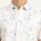 White & Orange Printed Slim Fit Casual Shirt | Greenfibre