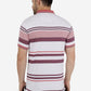 White & Pink Striped Slim Fit Polo T-Shirt | Greenfibre