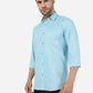 Blue Solid Smart Fit Semi Casual Shirt | Greenfibre