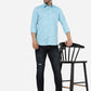 Blue Solid Smart Fit Semi Casual Shirt | Greenfibre