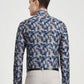 Blue Printed Slim Fit Party Wear Shirt | Greenfibre