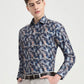 Blue Printed Slim Fit Party Wear Shirt | Greenfibre