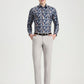 Blue Printed Slim Fit Party Wear Shirt | Greenfibre