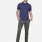 Estate Blue Printed Slim Fit Polo T-Shirt | Greenfibre