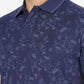 Estate Blue Printed Slim Fit Polo T-Shirt | Greenfibre