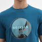 Dark Teal Printed Slim Fit T-Shirt | Greenfibre