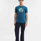 Dark Teal Printed Slim Fit T-Shirt | Greenfibre