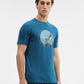 Dark Teal Printed Slim Fit T-Shirt | Greenfibre