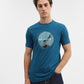 Dark Teal Printed Slim Fit T-Shirt | Greenfibre