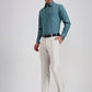 Cream Printed Slim Fit Formal Trouser | Greenfibre