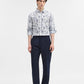 Blue Printed Slim Fit Casual Shirt | Greenfibre