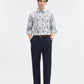 Blue Printed Slim Fit Casual Shirt | Greenfibre