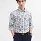 Blue Printed Slim Fit Casual Shirt | Greenfibre