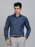 Blue Checked Slim Fit Formal Shirt | Greenfibre
