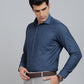 Blue Checked Slim Fit Formal Shirt | Greenfibre