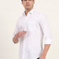 White Solid Slim Fit Semi Casual Shirt | Greenfibre