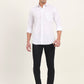 White Solid Slim Fit Semi Casual Shirt | Greenfibre
