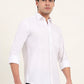 White Solid Slim Fit Semi Casual Shirt | Greenfibre