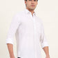 White Solid Slim Fit Semi Casual Shirt | Greenfibre