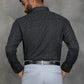 Black Printed Slim Fit Formal Shirt | GreenFibre